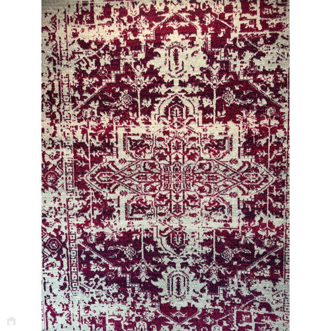 Nova NV08 Antique Traditional Medallion Border Durable Easy-Care Polypropylene Short Pile Fuchsia/Cream/Grey Rug-Asiatic Carpets-Rug Love - The Most Loved Rug Store