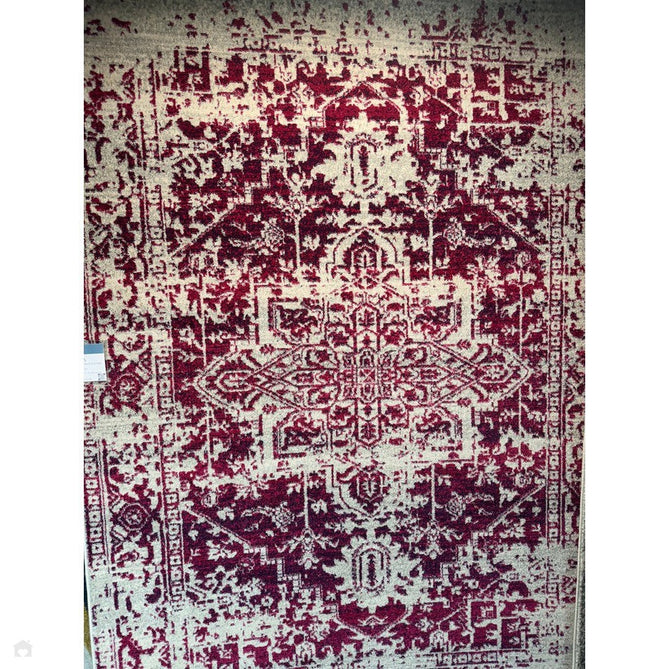 Nova NV08 Antique Traditional Medallion Border Durable Easy-Care Polypropylene Short Pile Fuchsia/Cream/Grey Rug-Asiatic Carpets-Rug Love - The Most Loved Rug Store