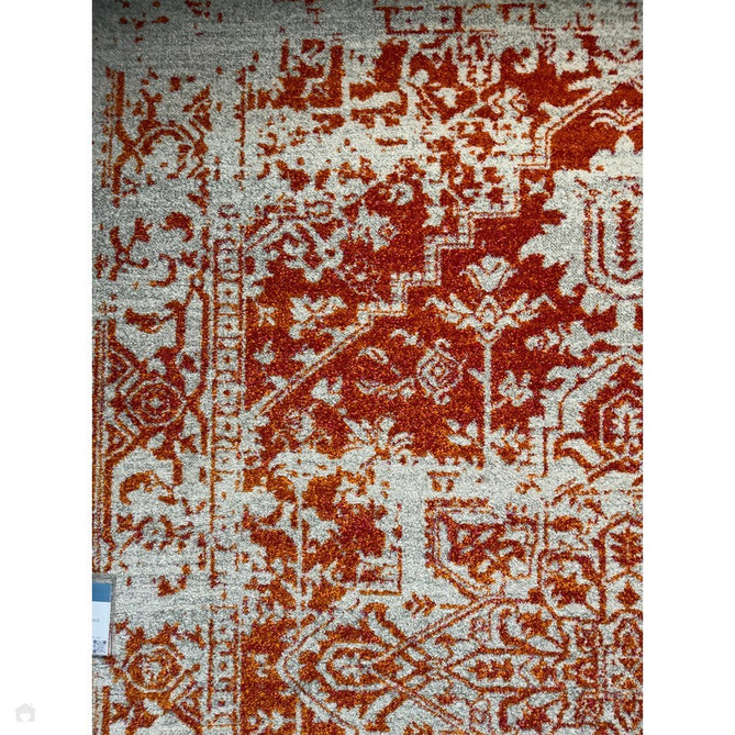 Nova NV09 Antique Traditional Medallion Border Durable Easy-Care Polypropylene Short Pile Orange/Cream/Grey Rug-Asiatic Carpets-Rug Love - The Most Loved Rug Store