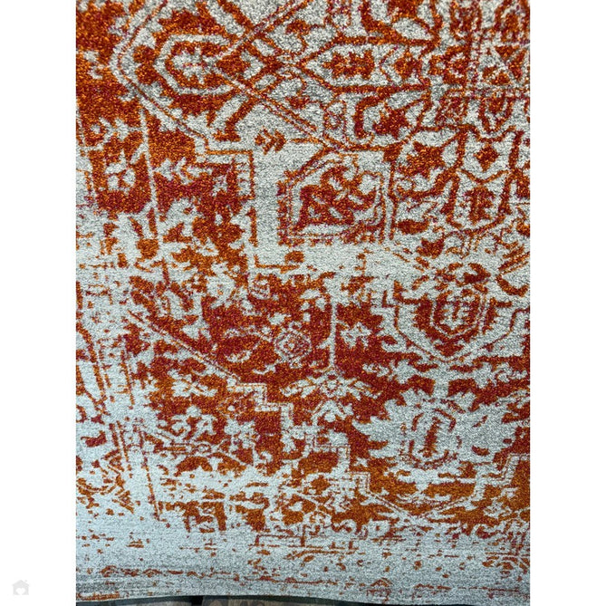 Nova NV09 Antique Traditional Medallion Border Durable Easy-Care Polypropylene Short Pile Orange/Cream/Grey Rug-Asiatic Carpets-Rug Love - The Most Loved Rug Store