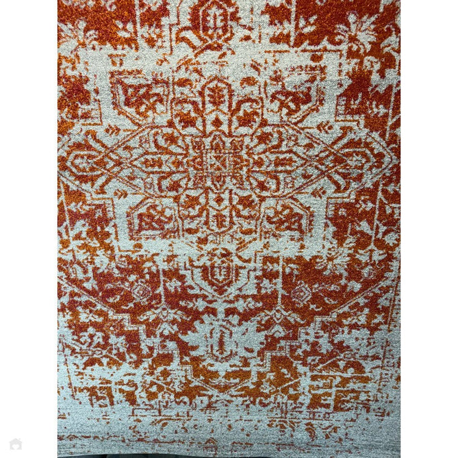 Nova NV09 Antique Traditional Medallion Border Durable Easy-Care Polypropylene Short Pile Orange/Cream/Grey Rug-Asiatic Carpets-Rug Love - The Most Loved Rug Store