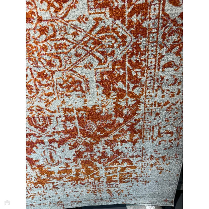 Nova NV09 Antique Traditional Medallion Border Durable Easy-Care Polypropylene Short Pile Orange/Cream/Grey Rug-Asiatic Carpets-Rug Love - The Most Loved Rug Store