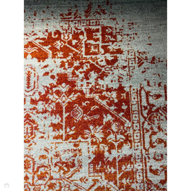 Nova NV09 Antique Traditional Medallion Border Durable Easy-Care Polypropylene Short Pile Orange/Cream/Grey Rug-Asiatic Carpets-Rug Love - The Most Loved Rug Store