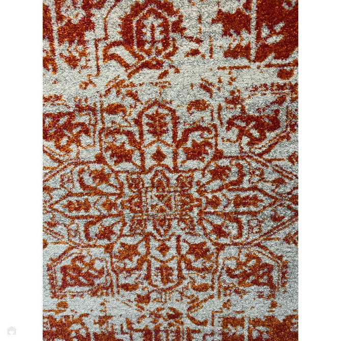 Nova NV09 Antique Traditional Medallion Border Durable Easy-Care Polypropylene Short Pile Orange/Cream/Grey Rug-Asiatic Carpets-Rug Love - The Most Loved Rug Store