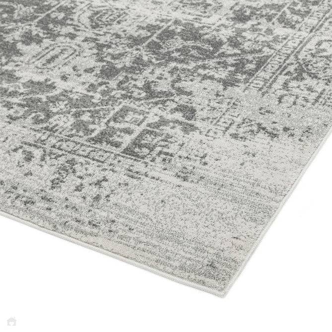 Nova NV10 Antique Traditional Medallion Border Durable Easy-Care Polypropylene Short Pile Grey/Cream Rug-Asiatic Carpets-Rug Love - The Most Loved Rug Store