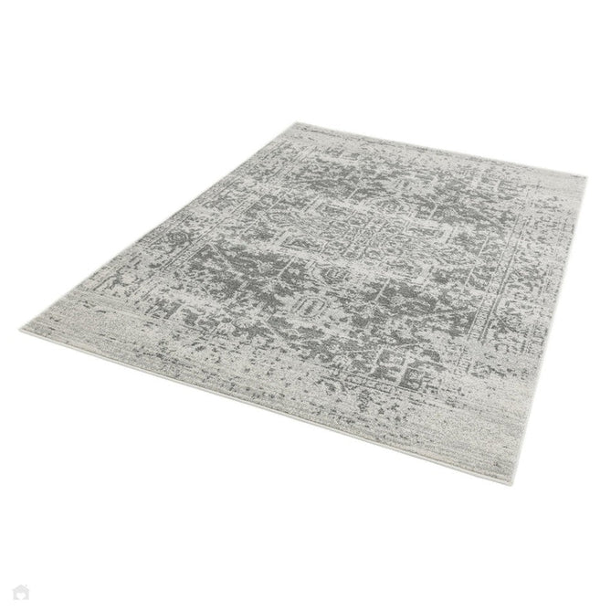 Nova NV10 Antique Traditional Medallion Border Durable Easy-Care Polypropylene Short Pile Grey/Cream Rug-Asiatic Carpets-Rug Love - The Most Loved Rug Store