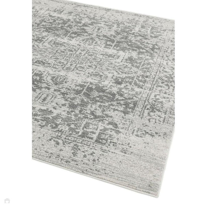 Nova NV10 Antique Traditional Medallion Border Durable Easy-Care Polypropylene Short Pile Grey/Cream Rug-Asiatic Carpets-Rug Love - The Most Loved Rug Store