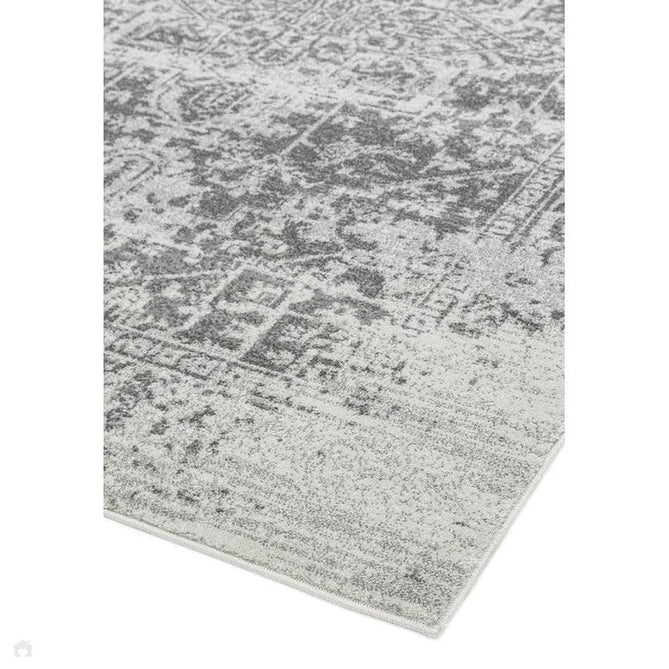 Nova NV10 Antique Traditional Medallion Border Durable Easy-Care Polypropylene Short Pile Grey/Cream Rug-Asiatic Carpets-Rug Love - The Most Loved Rug Store
