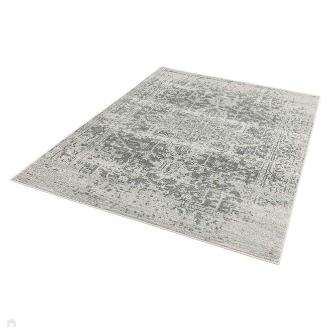 Nova NV10 Antique Traditional Medallion Border Durable Easy-Care Polypropylene Short Pile Grey/Cream Rug-Asiatic Carpets-Rug Love - The Most Loved Rug Store
