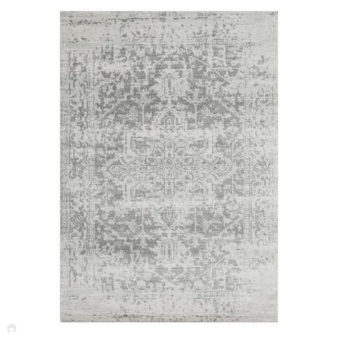 Nova NV10 Antique Traditional Medallion Border Durable Easy-Care Polypropylene Short Pile Grey/Cream Rug-Asiatic Carpets-Rug Love - The Most Loved Rug Store