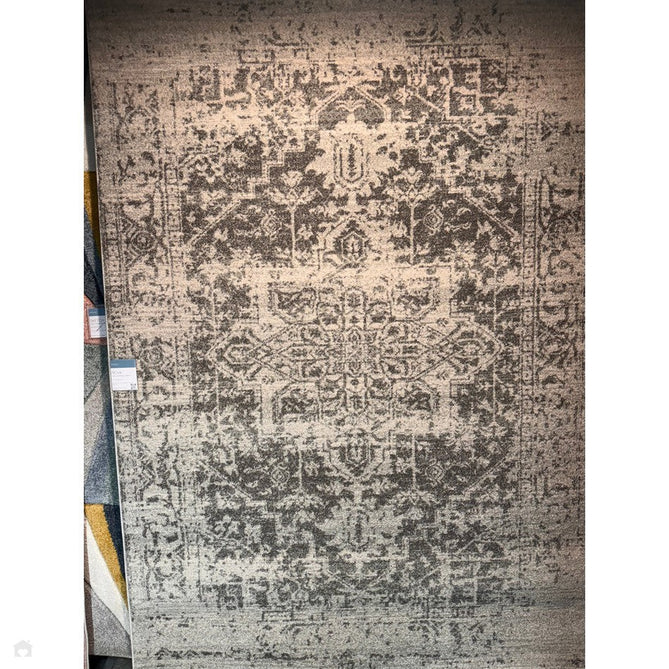 Nova NV10 Antique Traditional Medallion Border Durable Easy-Care Polypropylene Short Pile Grey/Cream Rug-Asiatic Carpets-Rug Love - The Most Loved Rug Store