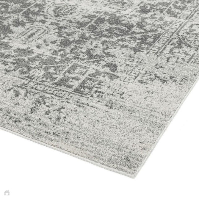 Nova NV10 Antique Traditional Medallion Border Durable Easy-Care Short Pile Grey/Cream Rug 200 x 290 cm-Shop Returns-Rug Love - The Most Loved Rug Store