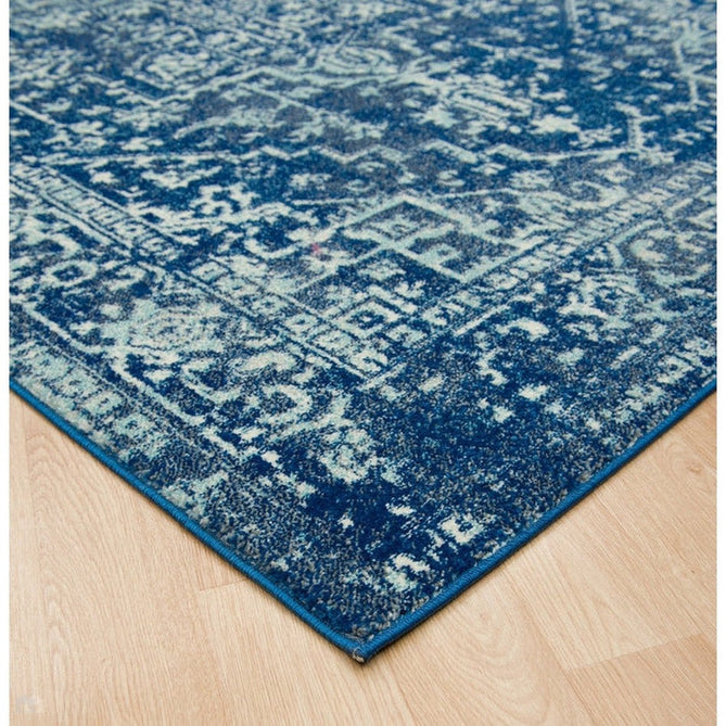 Nova NV11 Antique Traditional Medallion Border Durable Easy-Care Polypropylene Short Pile Navy/Cream/Grey Rug-Asiatic Carpets-Rug Love - The Most Loved Rug Store