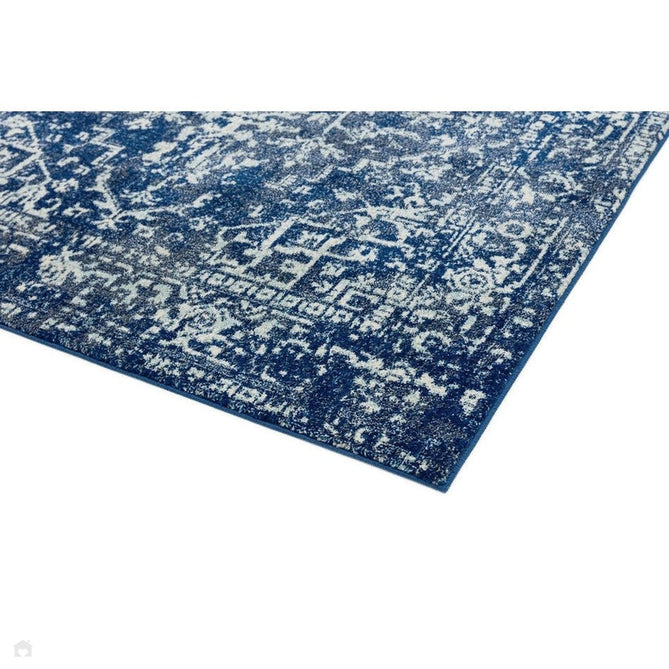 Nova NV11 Antique Traditional Medallion Border Durable Easy-Care Polypropylene Short Pile Navy/Cream/Grey Rug-Asiatic Carpets-Rug Love - The Most Loved Rug Store