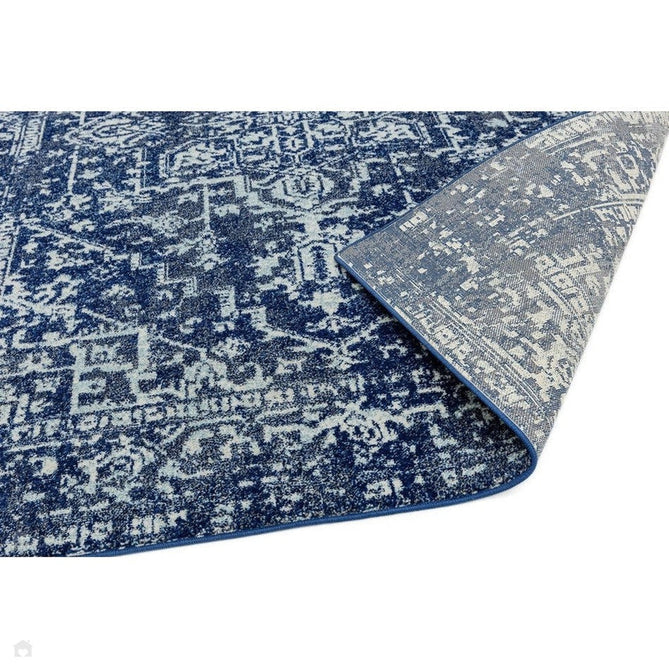 Nova NV11 Antique Traditional Medallion Border Durable Easy-Care Polypropylene Short Pile Navy/Cream/Grey Rug-Asiatic Carpets-Rug Love - The Most Loved Rug Store