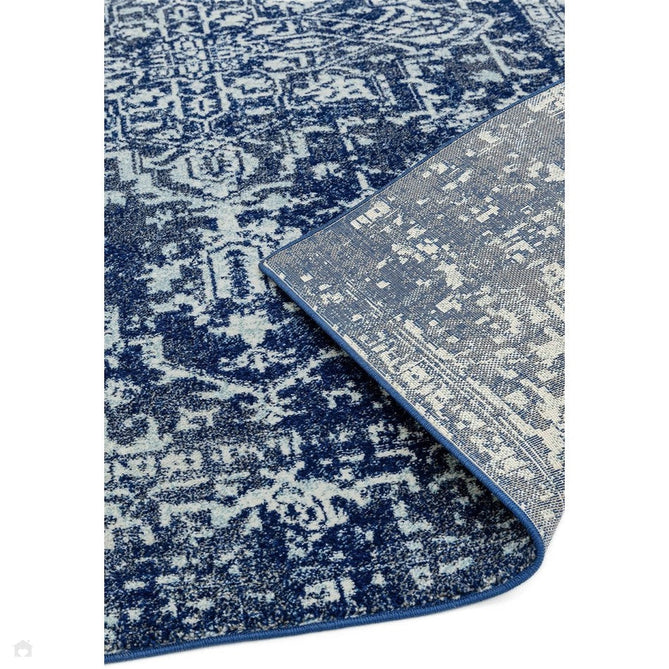 Nova NV11 Antique Traditional Medallion Border Durable Easy-Care Polypropylene Short Pile Navy/Cream/Grey Rug-Asiatic Carpets-Rug Love - The Most Loved Rug Store
