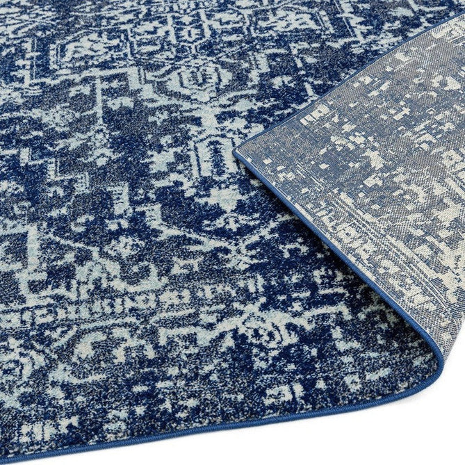 Nova NV11 Antique Traditional Medallion Border Durable Easy-Care Polypropylene Short Pile Navy/Cream/Grey Rug-Asiatic Carpets-Rug Love - The Most Loved Rug Store