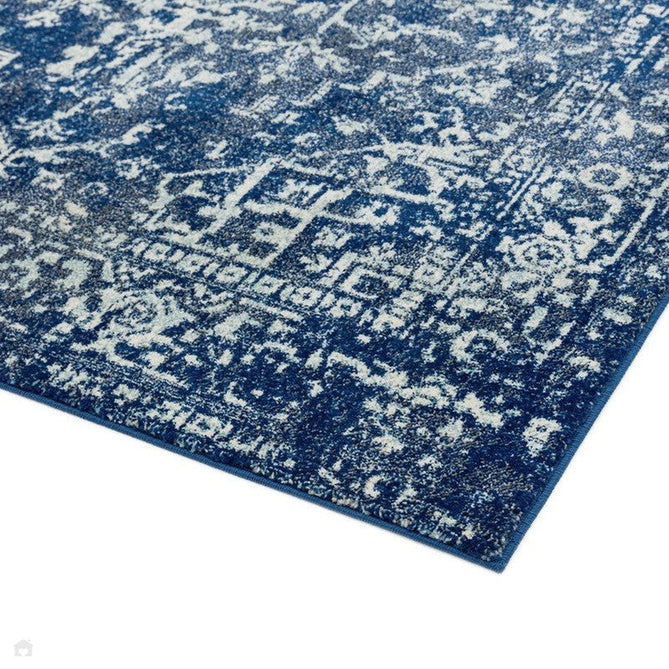 Nova NV11 Antique Traditional Medallion Border Durable Easy-Care Polypropylene Short Pile Navy/Cream/Grey Rug-Asiatic Carpets-Rug Love - The Most Loved Rug Store