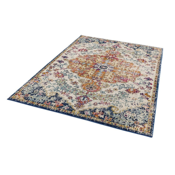 Nova NV12 Medallion Traditional Border Durable Easy-Care Polypropylene Short Pile Multicolour Rug-Asiatic Carpets-Rug Love - The Most Loved Rug Store