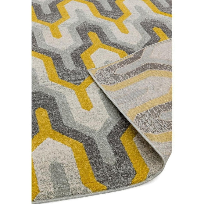 Nova NV14 Geo Modern Abstract Durable Easy-Care Polypropylene Short Pile Yellow Rug-Asiatic Carpets-Rug Love - The Most Loved Rug Store