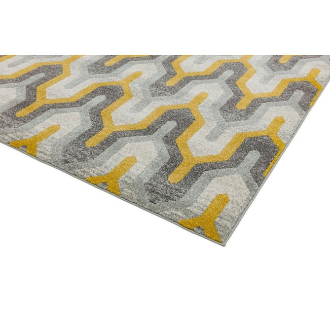 Nova NV14 Geo Modern Abstract Durable Easy-Care Polypropylene Short Pile Yellow Rug-Asiatic Carpets-Rug Love - The Most Loved Rug Store