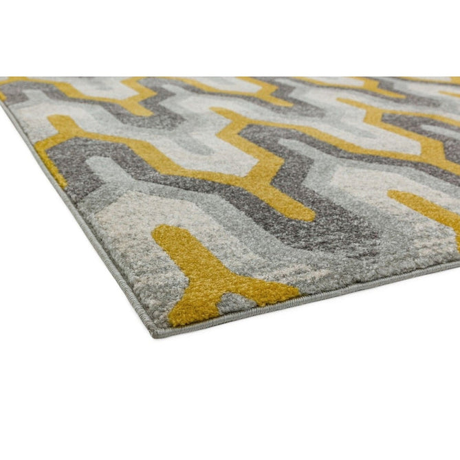 Nova NV14 Geo Modern Abstract Durable Easy-Care Polypropylene Short Pile Yellow Rug-Asiatic Carpets-Rug Love - The Most Loved Rug Store