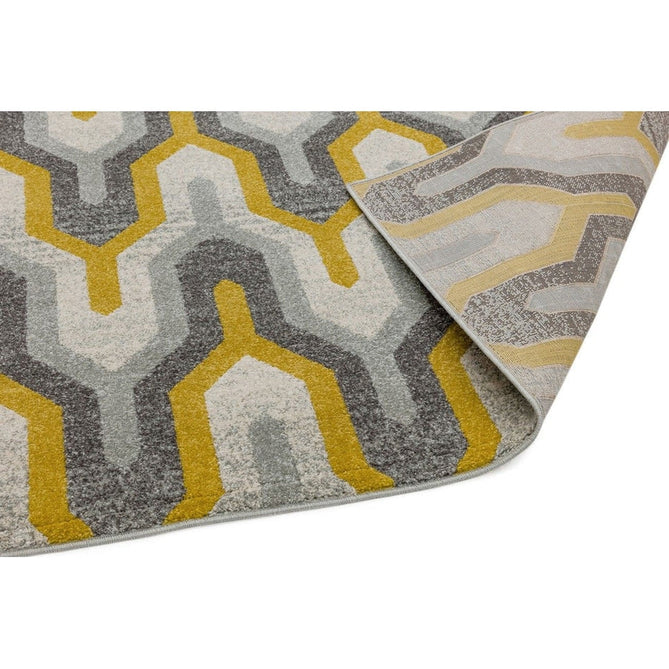 Nova NV14 Geo Modern Abstract Durable Easy-Care Polypropylene Short Pile Yellow Rug-Asiatic Carpets-Rug Love - The Most Loved Rug Store