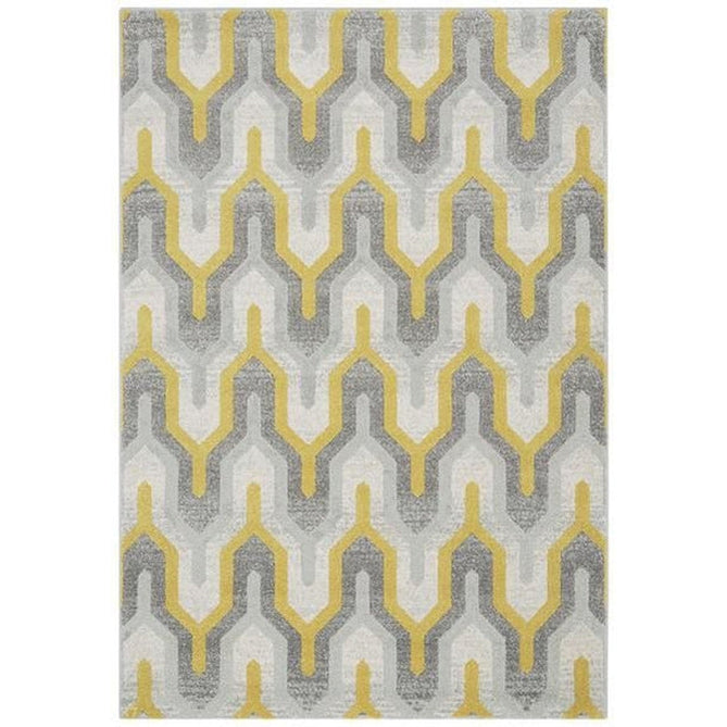 Nova NV14 Geo Modern Abstract Durable Easy-Care Polypropylene Short Pile Yellow Rug-Asiatic Carpets-Rug Love - The Most Loved Rug Store