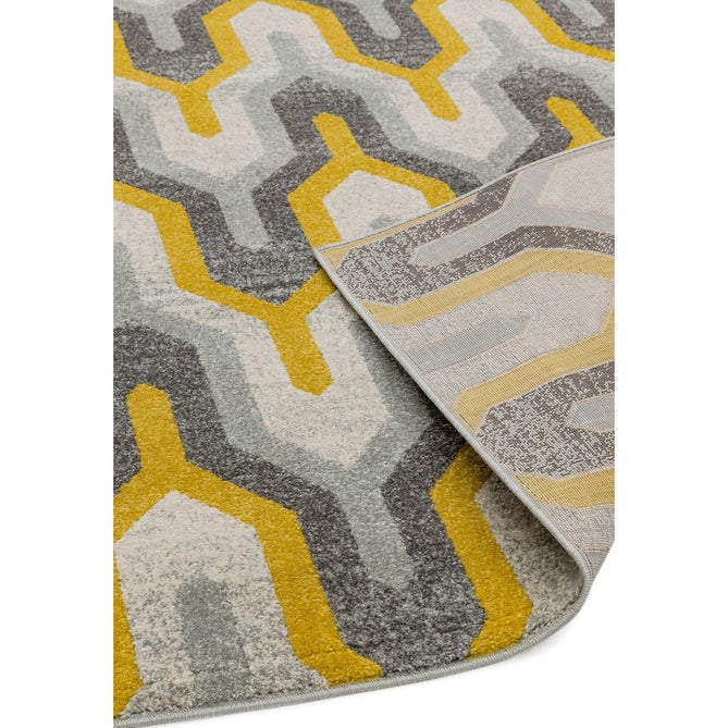 Nova NV14 Geo Modern Abstract Durable Easy-Care Polypropylene Short Pile Yellow Rug-Asiatic Carpets-Rug Love - The Most Loved Rug Store