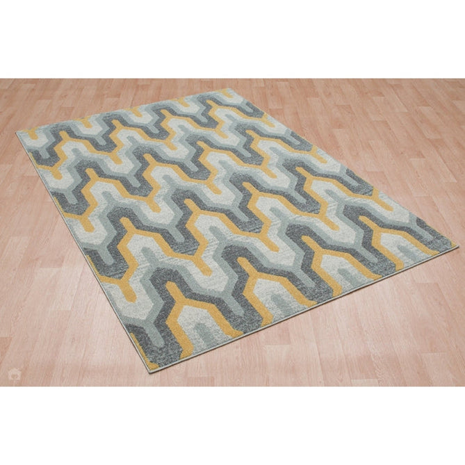 Nova NV14 Geo Modern Abstract Durable Easy-Care Polypropylene Short Pile Yellow Rug-Asiatic Carpets-Rug Love - The Most Loved Rug Store