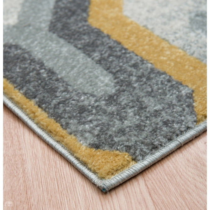 Nova NV14 Geo Modern Abstract Durable Easy-Care Polypropylene Short Pile Yellow Rug-Asiatic Carpets-Rug Love - The Most Loved Rug Store