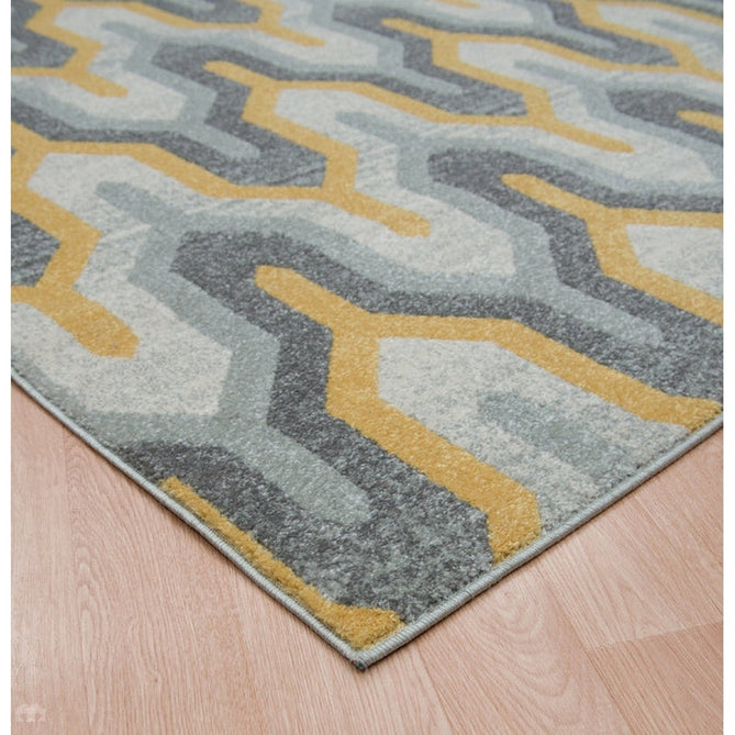 Nova NV14 Geo Modern Abstract Durable Easy-Care Polypropylene Short Pile Yellow Rug-Asiatic Carpets-Rug Love - The Most Loved Rug Store