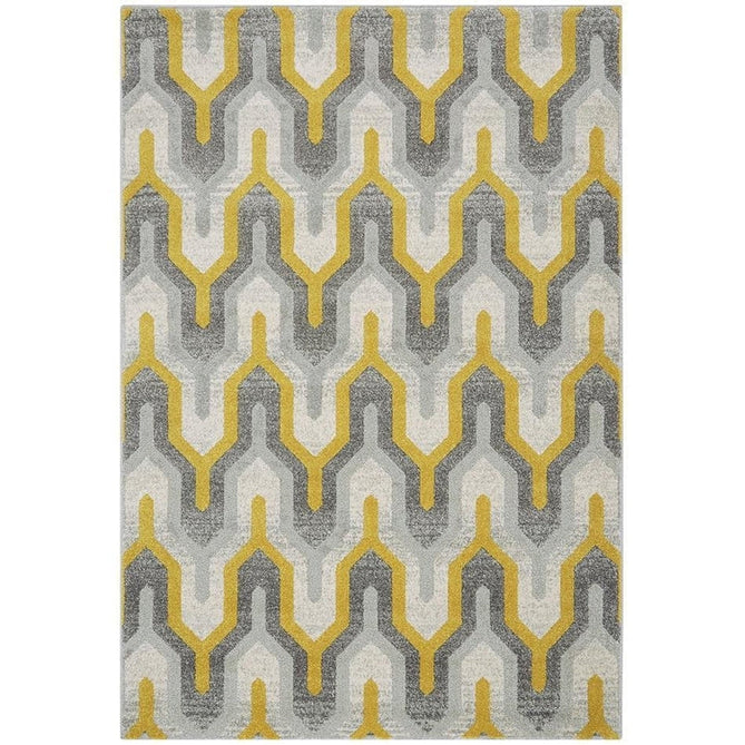 Nova NV14 Geo Modern Abstract Durable Easy-Care Polypropylene Short Pile Yellow Rug-Asiatic Carpets-Rug Love - The Most Loved Rug Store
