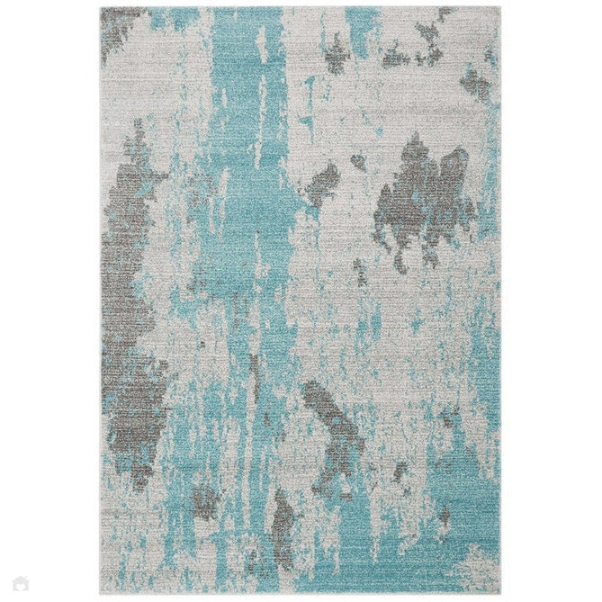 Nova NV15 Painterly Modern Abstract Durable Easy-Care Polypropylene Short Pile Duck Egg Rug-Asiatic Carpets-Rug Love - The Most Loved Rug Store
