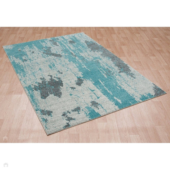 Nova NV15 Painterly Modern Abstract Durable Easy-Care Polypropylene Short Pile Duck Egg Rug-Asiatic Carpets-Rug Love - The Most Loved Rug Store
