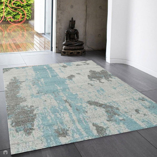 Nova NV15 Painterly Modern Abstract Durable Short Pile Duck Egg Rug-Asiatic Carpets-Rug Love - The Most Loved Rug Store