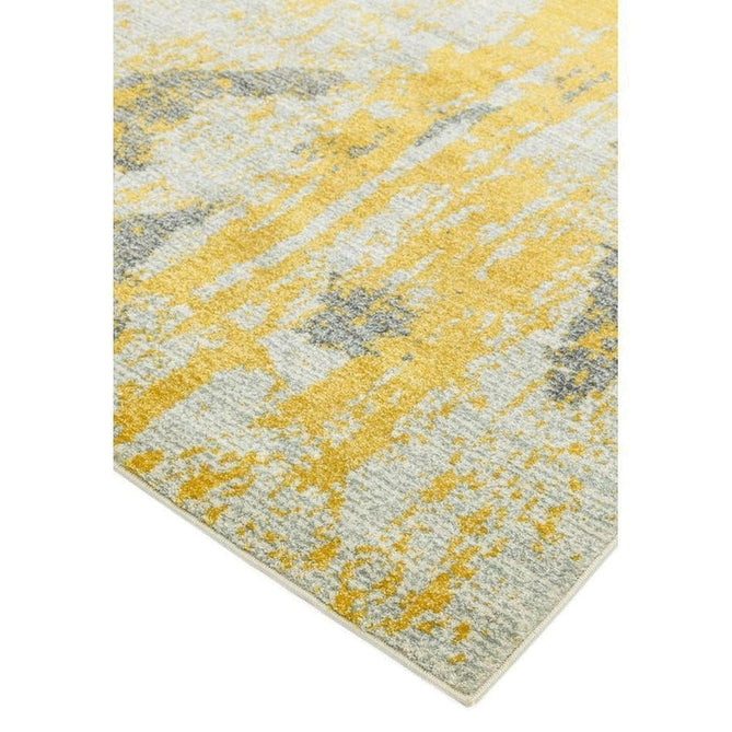 Nova NV18 Painterly Modern Abstract Durable Easy-Care Polypropylene Short Pile Ochre Rug-Asiatic Carpets-Rug Love - The Most Loved Rug Store