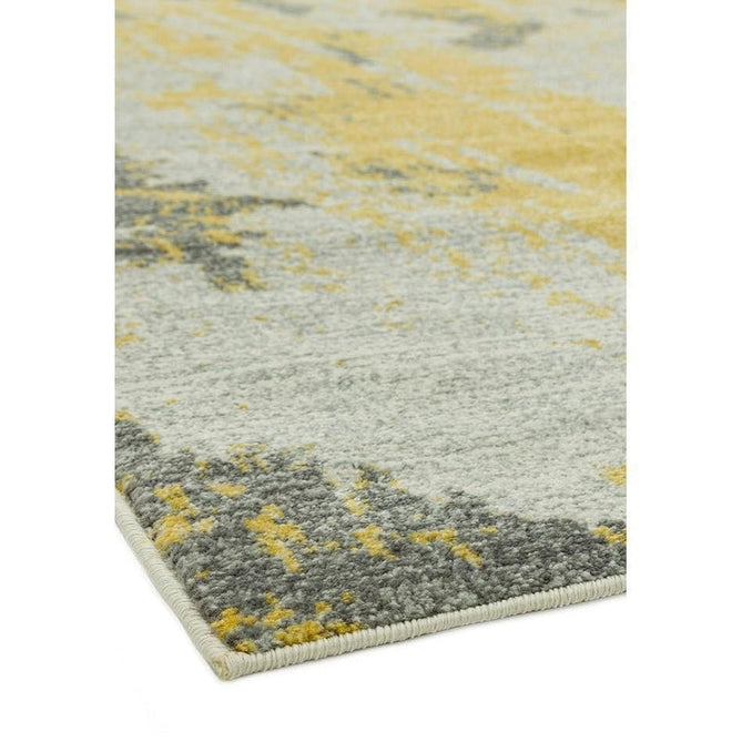 Nova NV18 Painterly Modern Abstract Durable Easy-Care Polypropylene Short Pile Ochre Rug-Asiatic Carpets-Rug Love - The Most Loved Rug Store