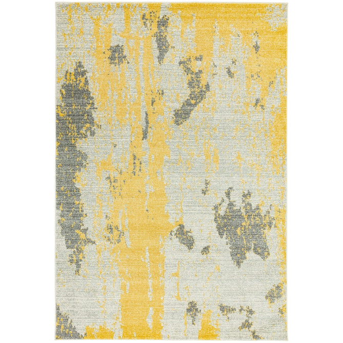 Nova NV18 Painterly Modern Abstract Durable Easy-Care Polypropylene Short Pile Ochre Rug-Asiatic Carpets-Rug Love - The Most Loved Rug Store