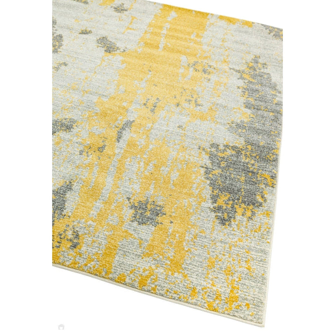 Nova NV18 Painterly Modern Abstract Durable Easy-Care Polypropylene Short Pile Ochre Rug-Asiatic Carpets-Rug Love - The Most Loved Rug Store