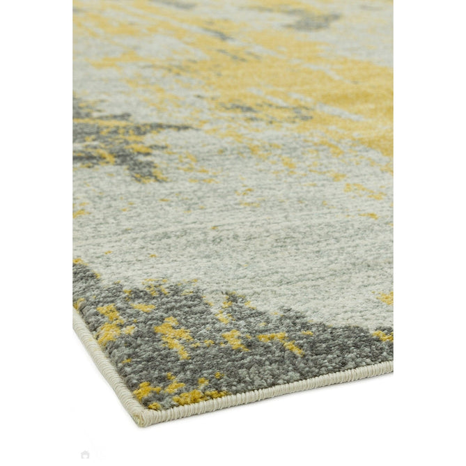 Nova NV18 Painterly Modern Abstract Durable Easy-Care Polypropylene Short Pile Ochre Rug-Asiatic Carpets-Rug Love - The Most Loved Rug Store
