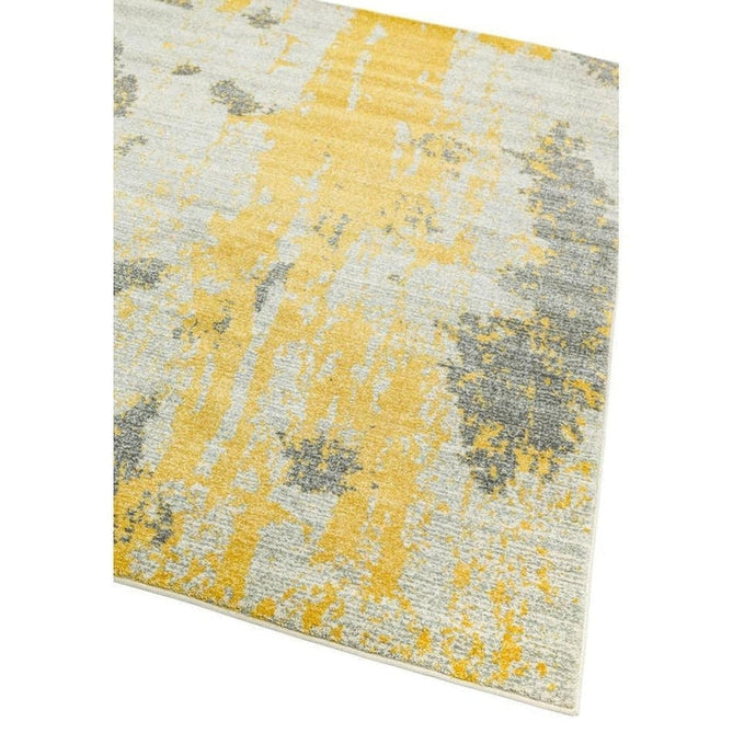 Nova NV18 Painterly Modern Abstract Durable Easy-Care Polypropylene Short Pile Ochre Rug-Asiatic Carpets-Rug Love - The Most Loved Rug Store