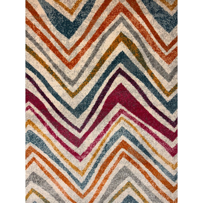 Nova NV21 Rhythm Modern Abstract Zig Zag Durable Easy-Care Polypropylene Short Pile Pink/Orange/Yellow/Green/Blue/Purple/Multicolour Rug-Asiatic Carpets-Rug Love - The Most Loved Rug Store