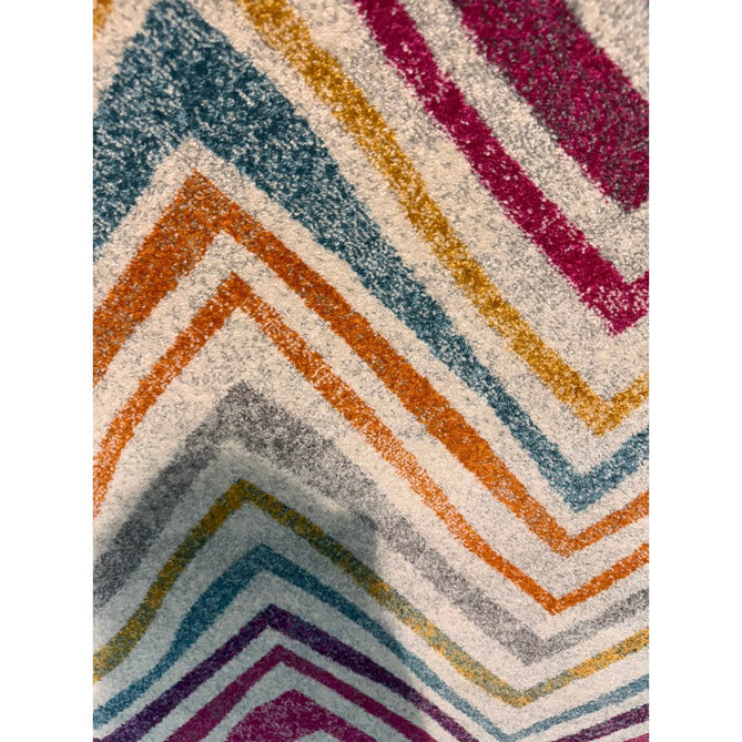 Nova NV21 Rhythm Modern Abstract Zig Zag Durable Easy-Care Polypropylene Short Pile Pink/Orange/Yellow/Green/Blue/Purple/Multicolour Rug-Asiatic Carpets-Rug Love - The Most Loved Rug Store