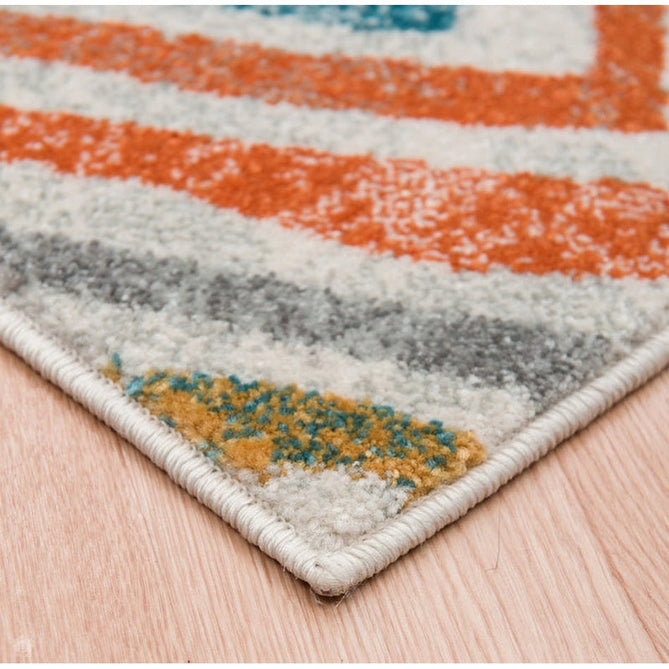 Nova NV21 Rhythm Modern Abstract Zig Zag Durable Easy-Care Polypropylene Short Pile Pink/Orange/Yellow/Green/Blue/Purple/Multicolour Rug-Asiatic Carpets-Rug Love - The Most Loved Rug Store