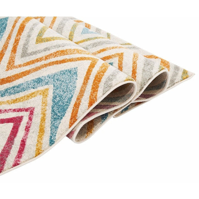 Nova NV21 Rhythm Modern Abstract Zig Zag Durable Easy-Care Polypropylene Short Pile Pink/Orange/Yellow/Green/Blue/Purple/Multicolour Rug-Asiatic Carpets-Rug Love - The Most Loved Rug Store