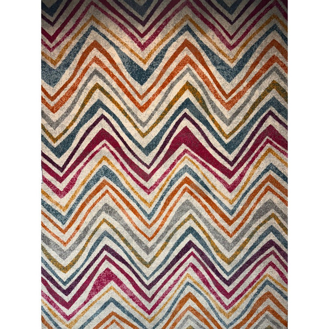 Nova NV21 Rhythm Modern Abstract Zig Zag Durable Easy-Care Polypropylene Short Pile Pink/Orange/Yellow/Green/Blue/Purple/Multicolour Rug-Asiatic Carpets-Rug Love - The Most Loved Rug Store