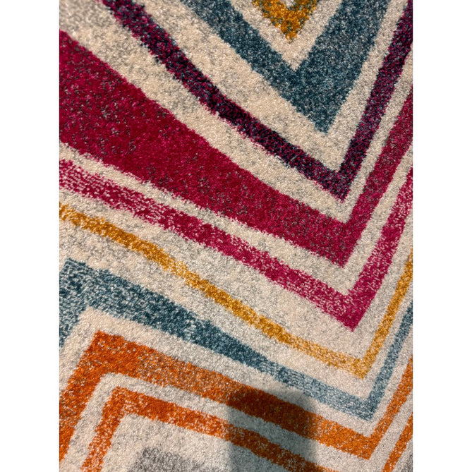 Nova NV21 Rhythm Modern Abstract Zig Zag Durable Easy-Care Polypropylene Short Pile Pink/Orange/Yellow/Green/Blue/Purple/Multicolour Rug-Asiatic Carpets-Rug Love - The Most Loved Rug Store
