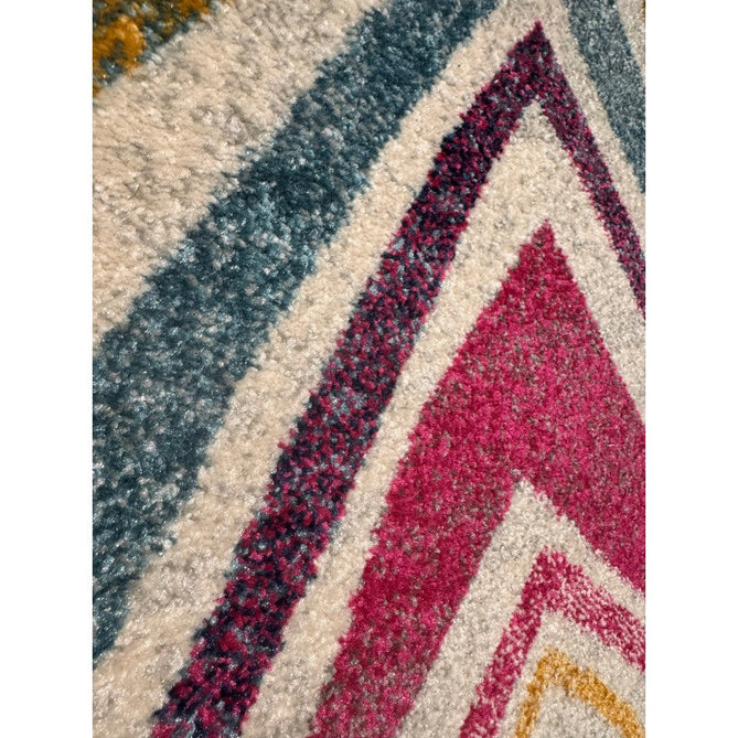 Nova NV21 Rhythm Modern Abstract Zig Zag Durable Easy-Care Polypropylene Short Pile Pink/Orange/Yellow/Green/Blue/Purple/Multicolour Rug-Asiatic Carpets-Rug Love - The Most Loved Rug Store