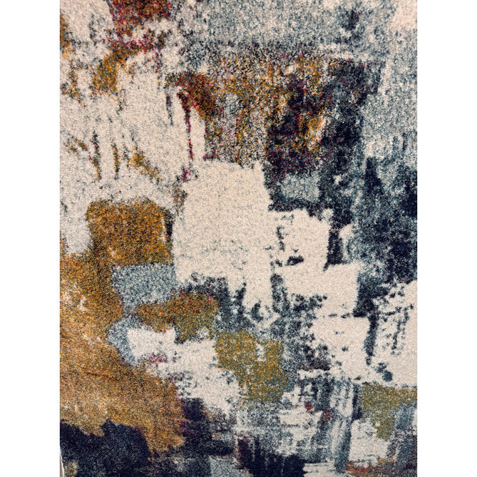Nova NV22 Abstract Modern Abstract Durable Easy-Care Polypropylene Short Pile Mustard/Blue/Cream/Purple/Multicolour Rug-Asiatic Carpets-Rug Love - The Most Loved Rug Store